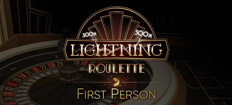 First Person Lightning Roulette slot visual from Evolution available on qbets.de